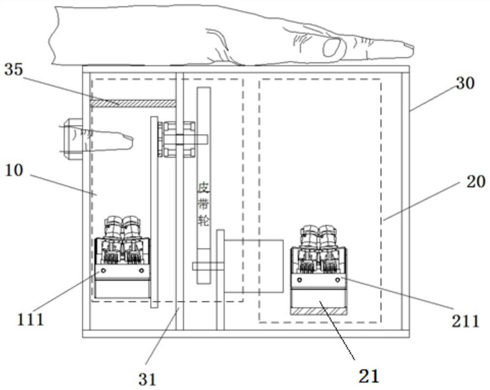 Non-contact finger and palm print acquisition device and method