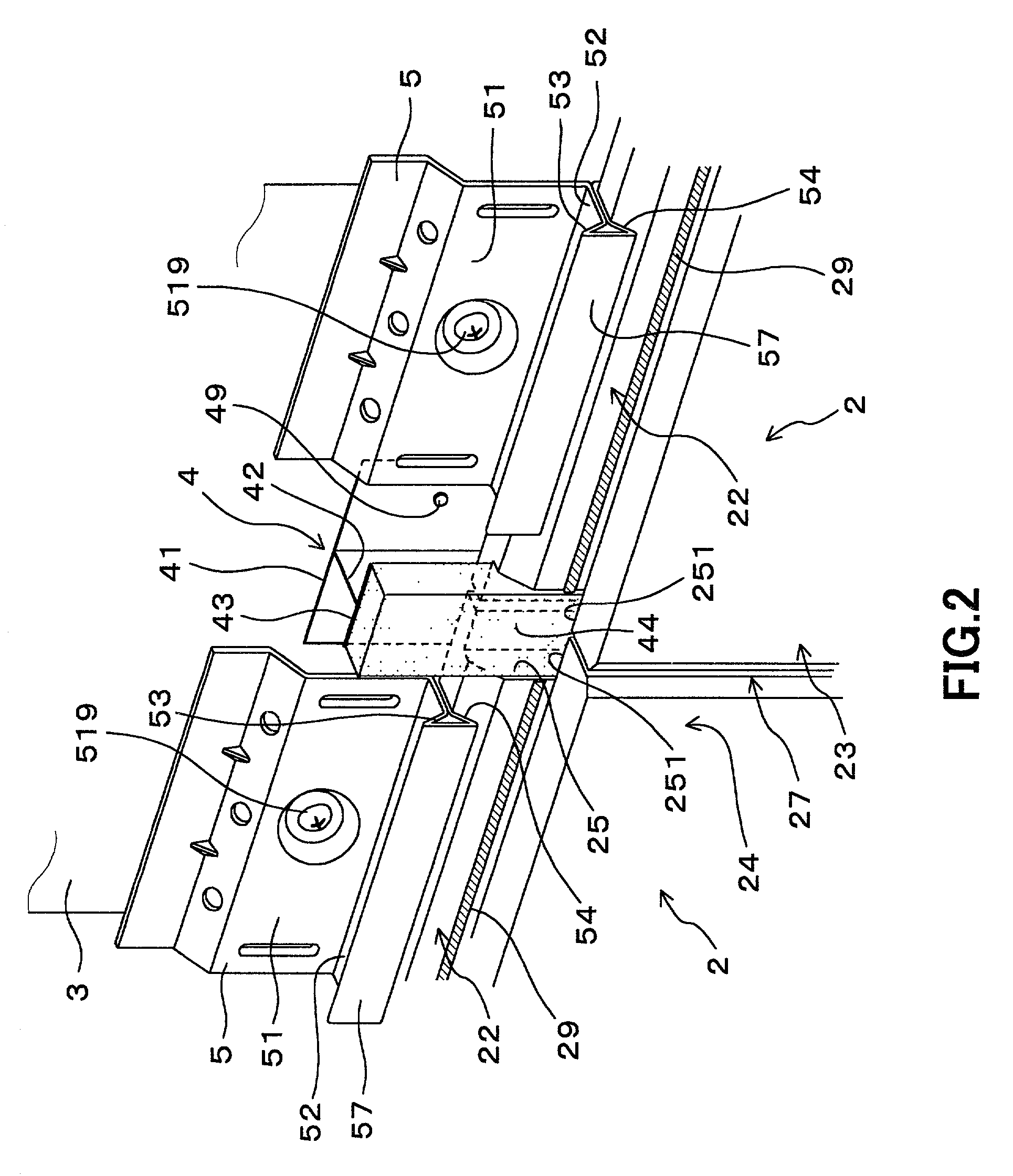 External wall construction, sealing fixture, external wall panel, and external wall constructing method