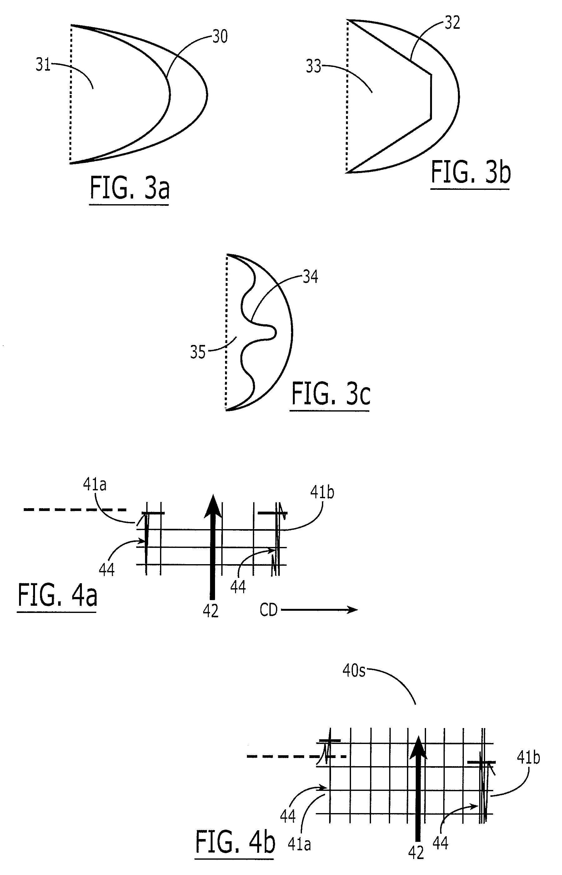 Web having apertures with convex sides