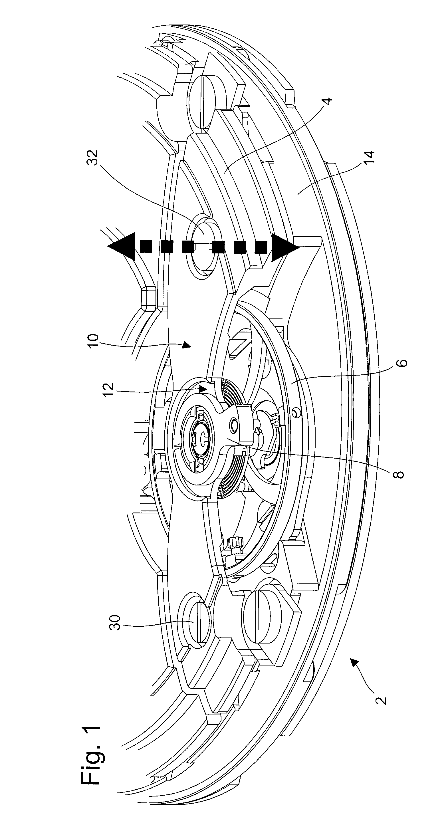 Mechanical timepiece fitted with a device for adjusting the shake of a rotating part or wheel set