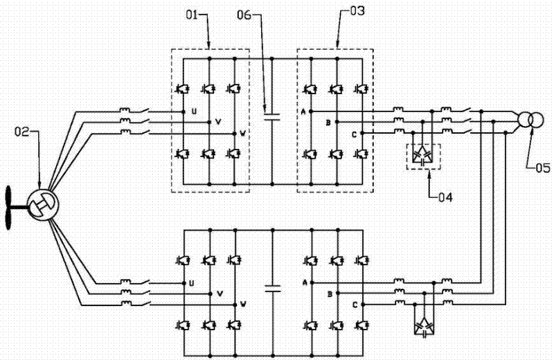 High-power wind power converter energy storage capacitor charging circuit