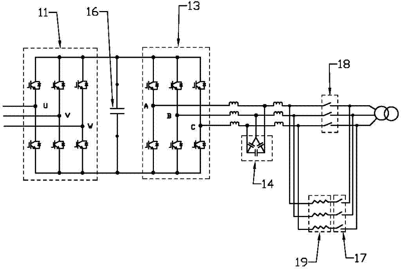 High-power wind power converter energy storage capacitor charging circuit