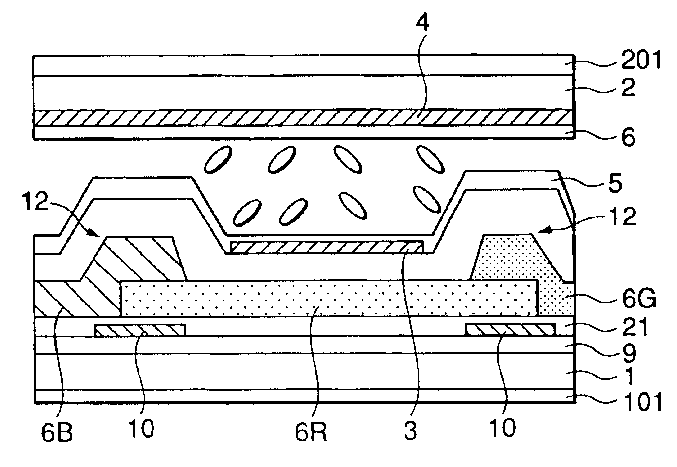 Orientation division type liquid crystal display, fabrication method thereof and image display method