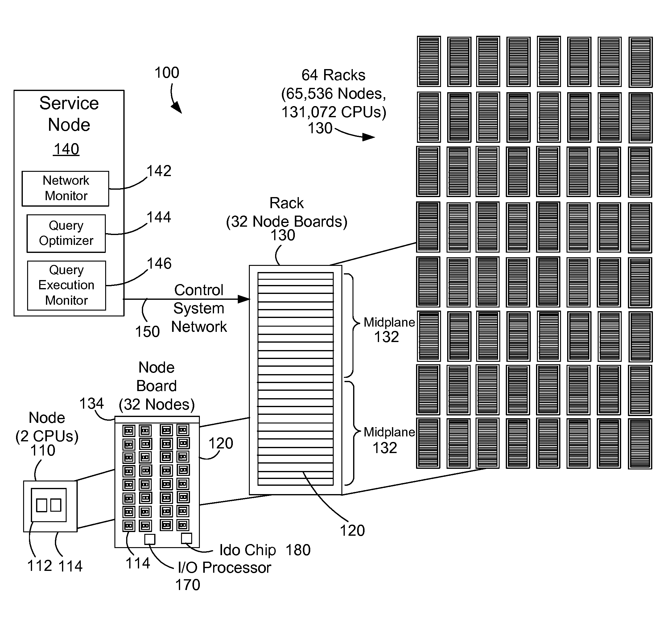 Query Execution and Optimization with Autonomic Error Recovery from Network Failures in a Parallel Computer System with Multiple Networks