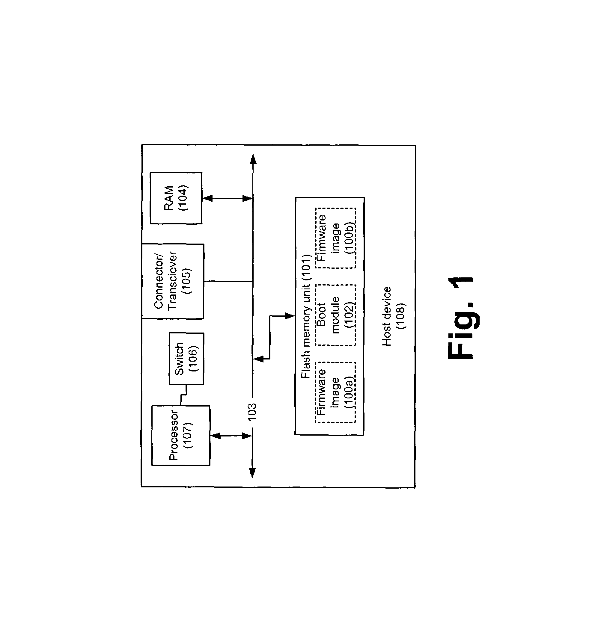 Method and system of switching between two or more images of firmware on a host device