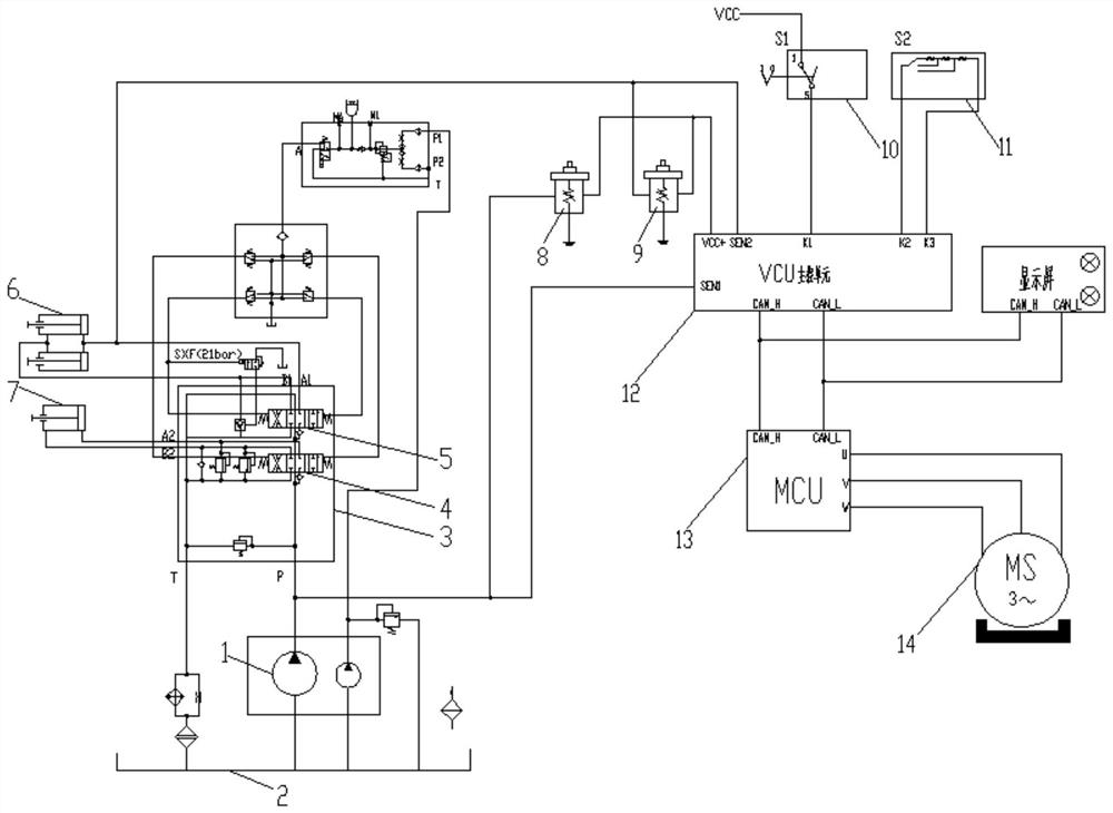 Multi-working-condition automatic speed regulation control system of electric loader