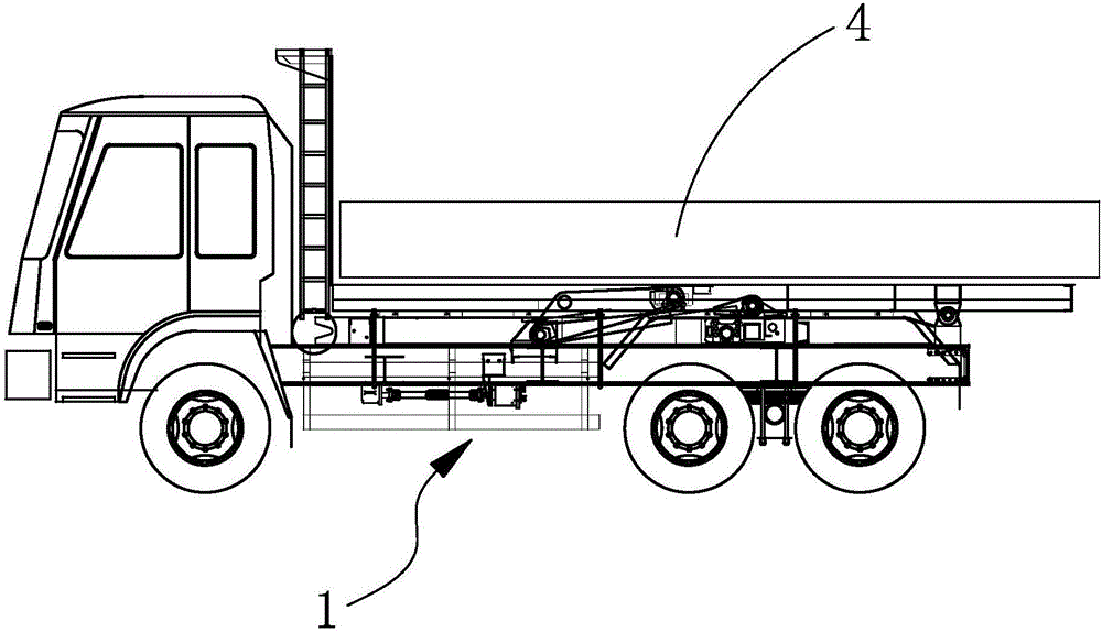 Upright column erecting vehicle