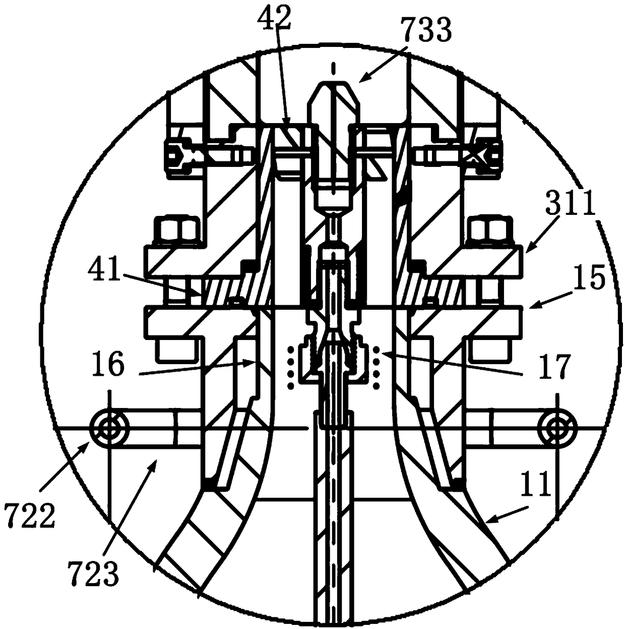 Modular testing device for cyclone combustion thermo-acoustic oscillation characteristic research