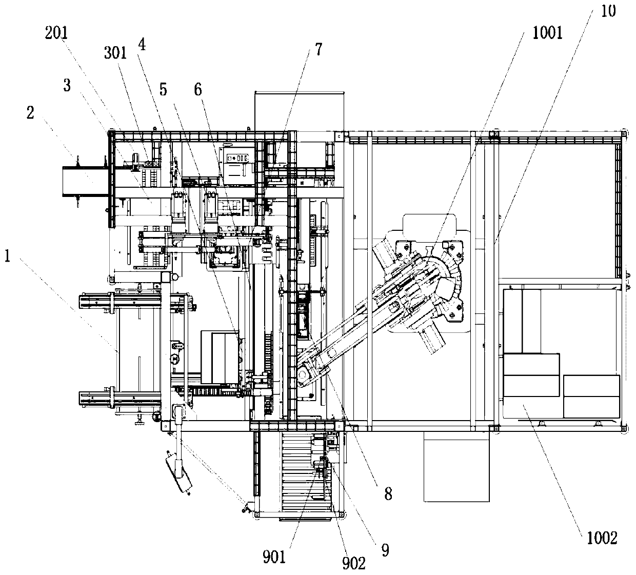 Full-automatic intelligent opening, sealing, packing and stacking integrated machine