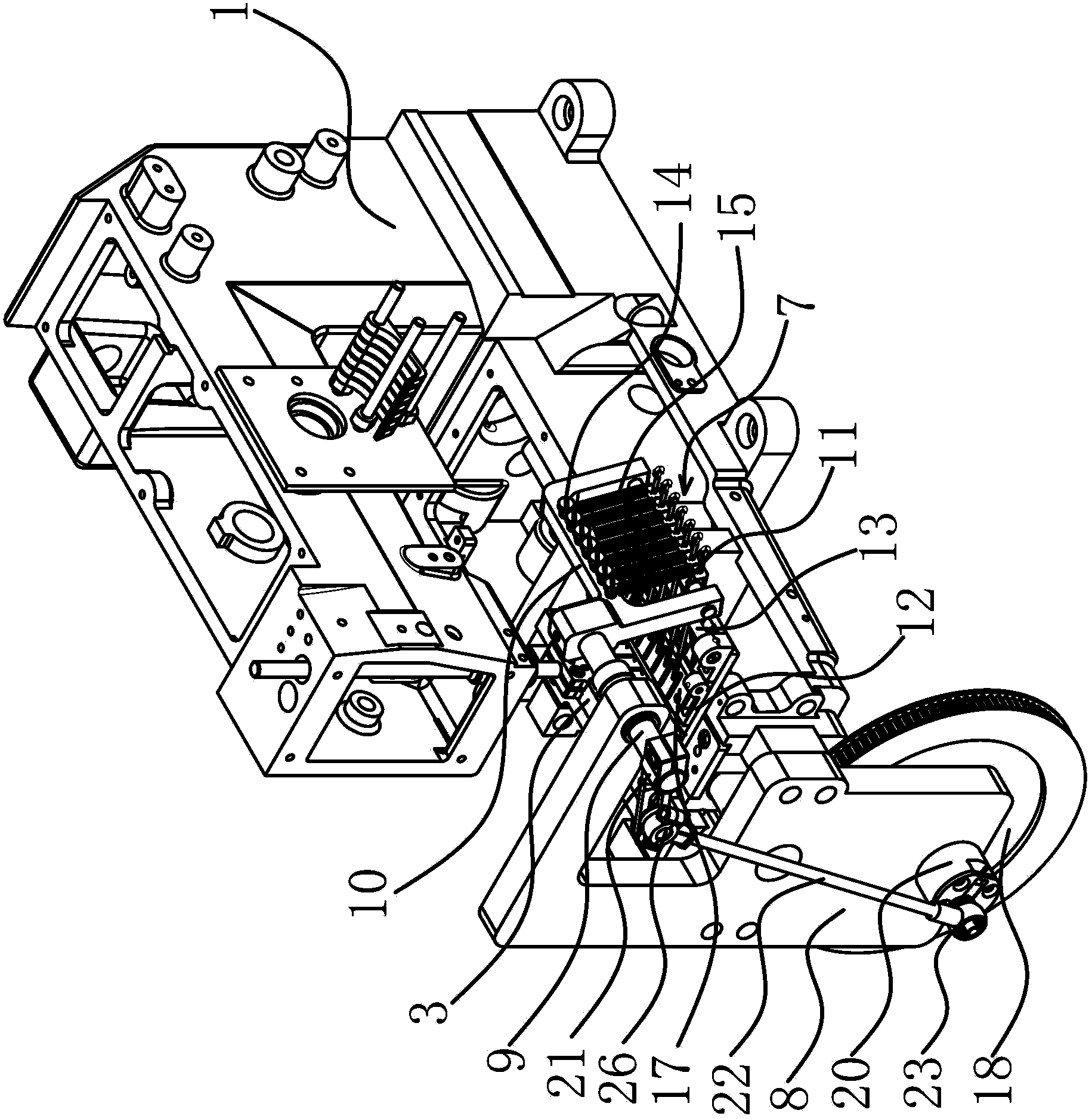 Yarn sequin sewing device of multi-needle sewing machine