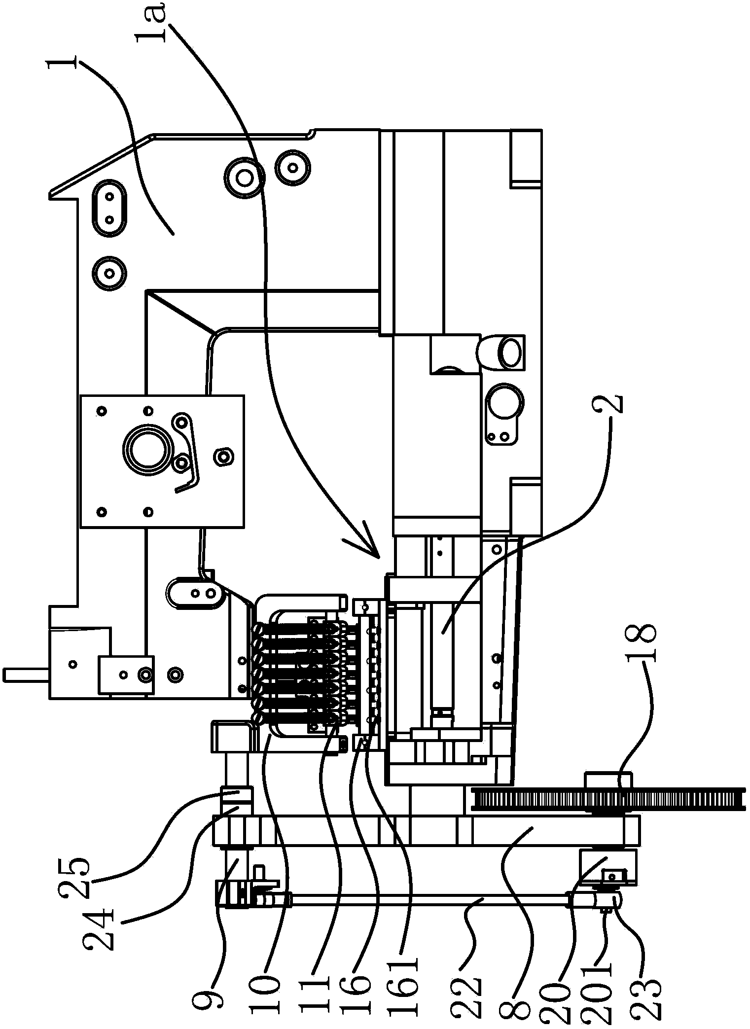 Yarn sequin sewing device of multi-needle sewing machine