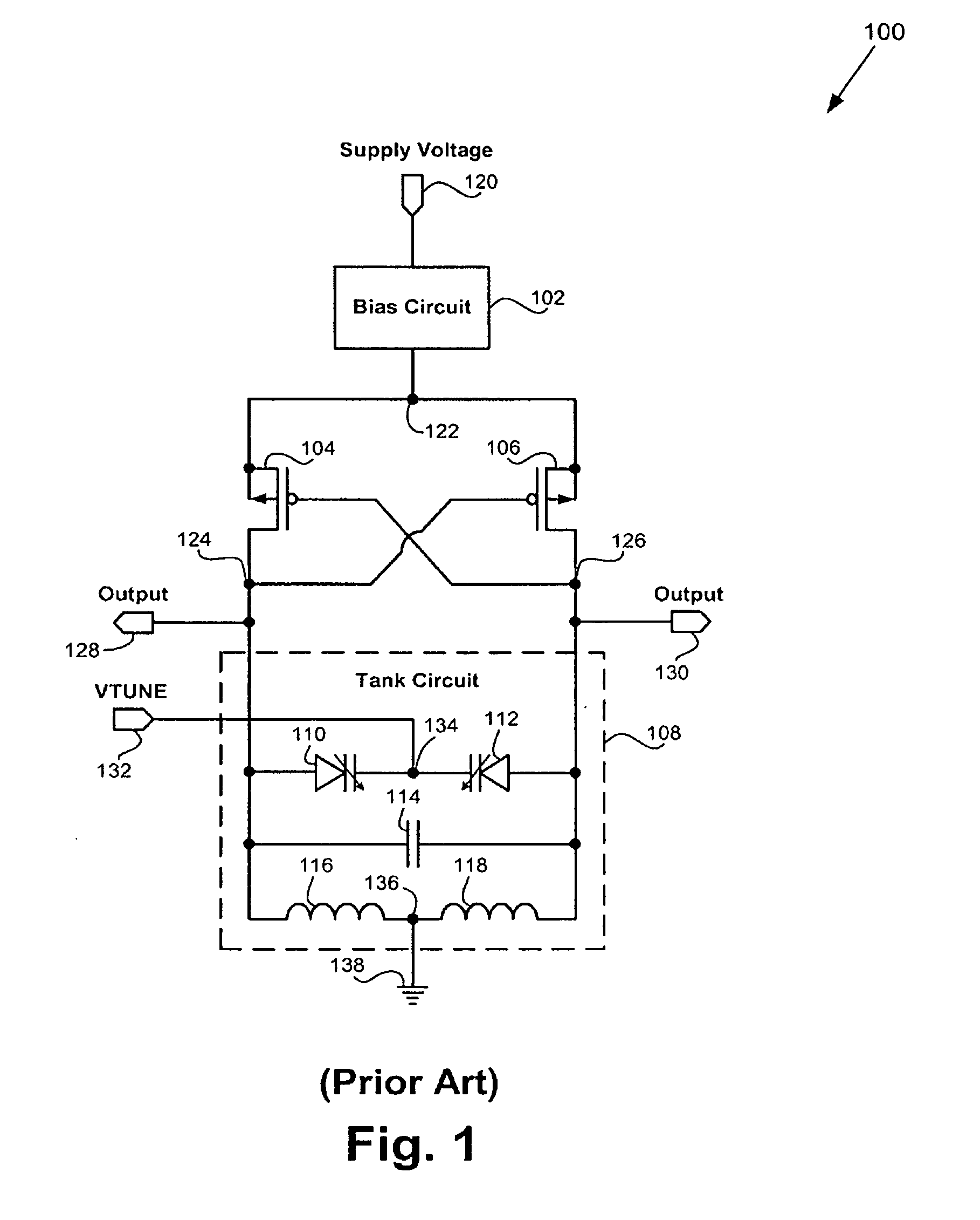 Voltage controlled oscillator with varactor-less tuning