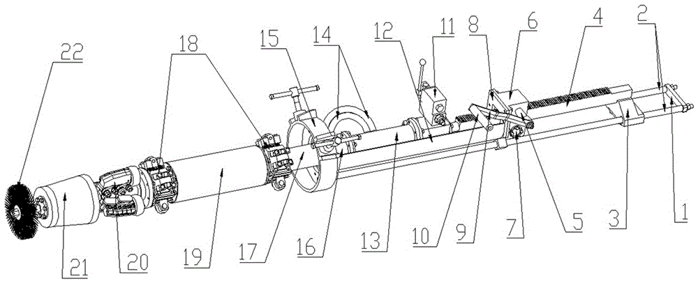 Pipeline flash butt welding rotation mechanical internal slag removing system