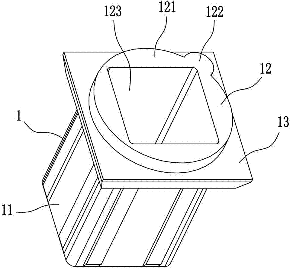 Square-tube inserting fitting, protecting window provided with same and manufacturing method thereof