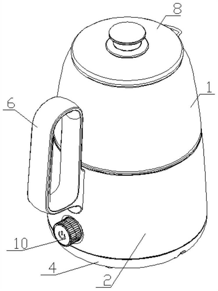 Installation and fixing method of a glass kettle and its handle