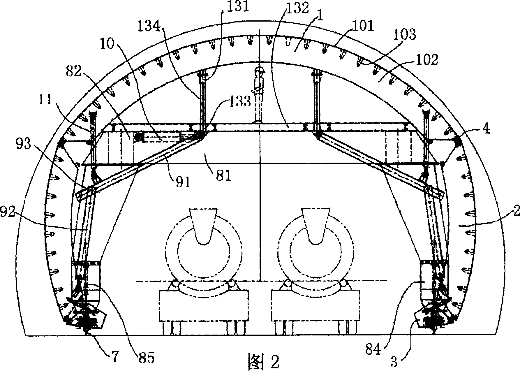 Tunnel lining trolley