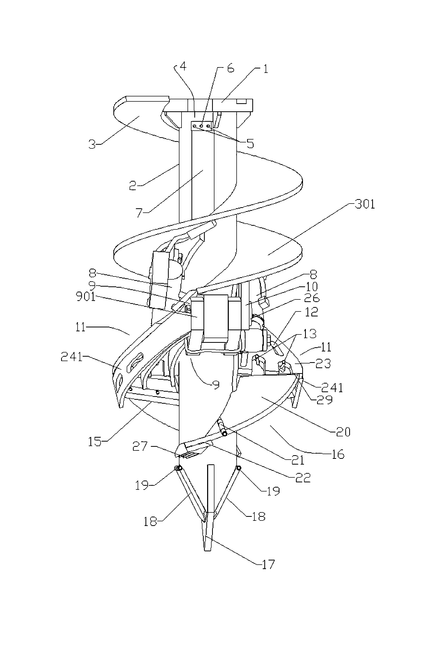 Reamer bit for building long-screw pile machine