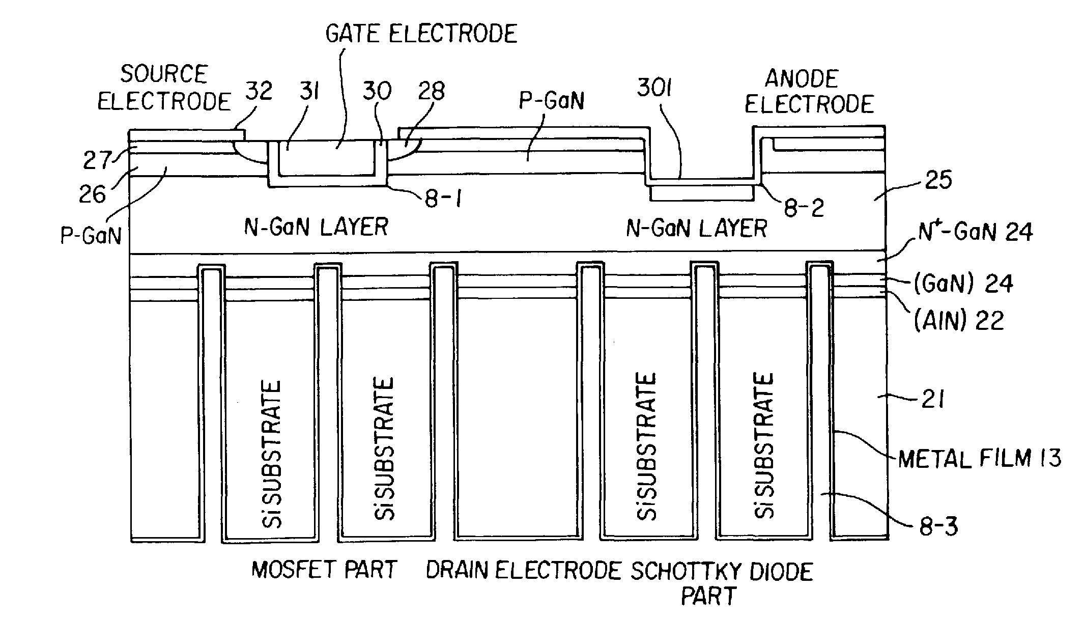 Wide band gap semiconductor device and method for producing the same