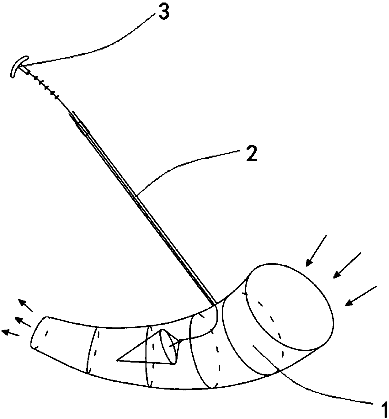 Supercritical flow water taking device