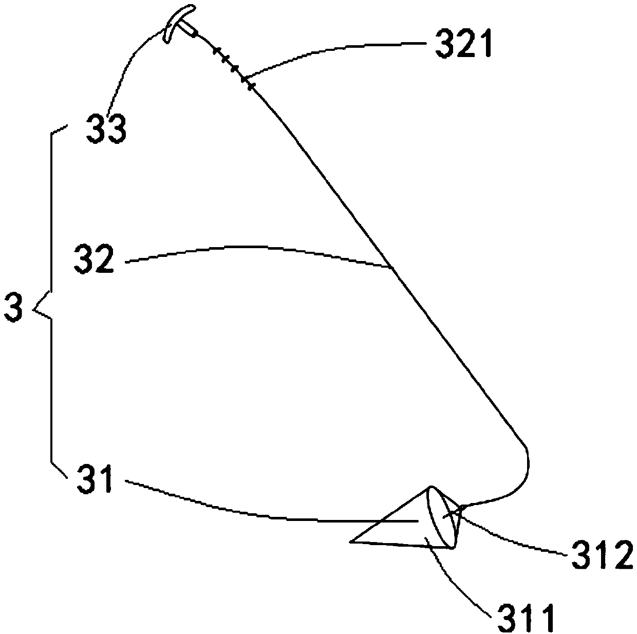 Supercritical flow water taking device