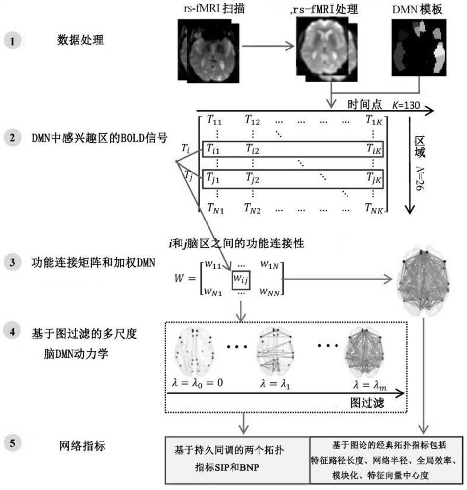 Persistent homology method for detecting influence of APOE e4 genotype on default mode network