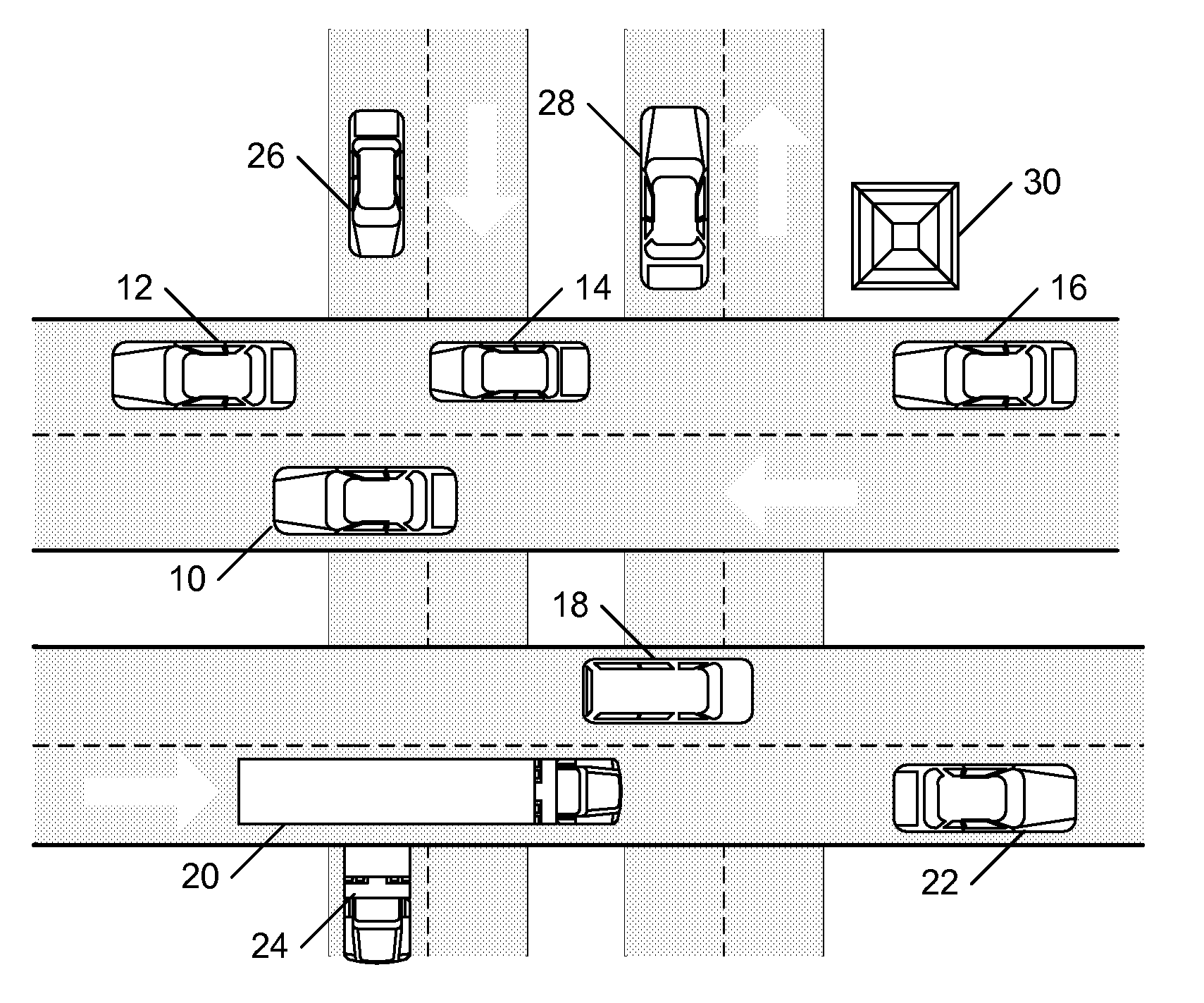 Scene selection in a vehicle-to-vehicle network