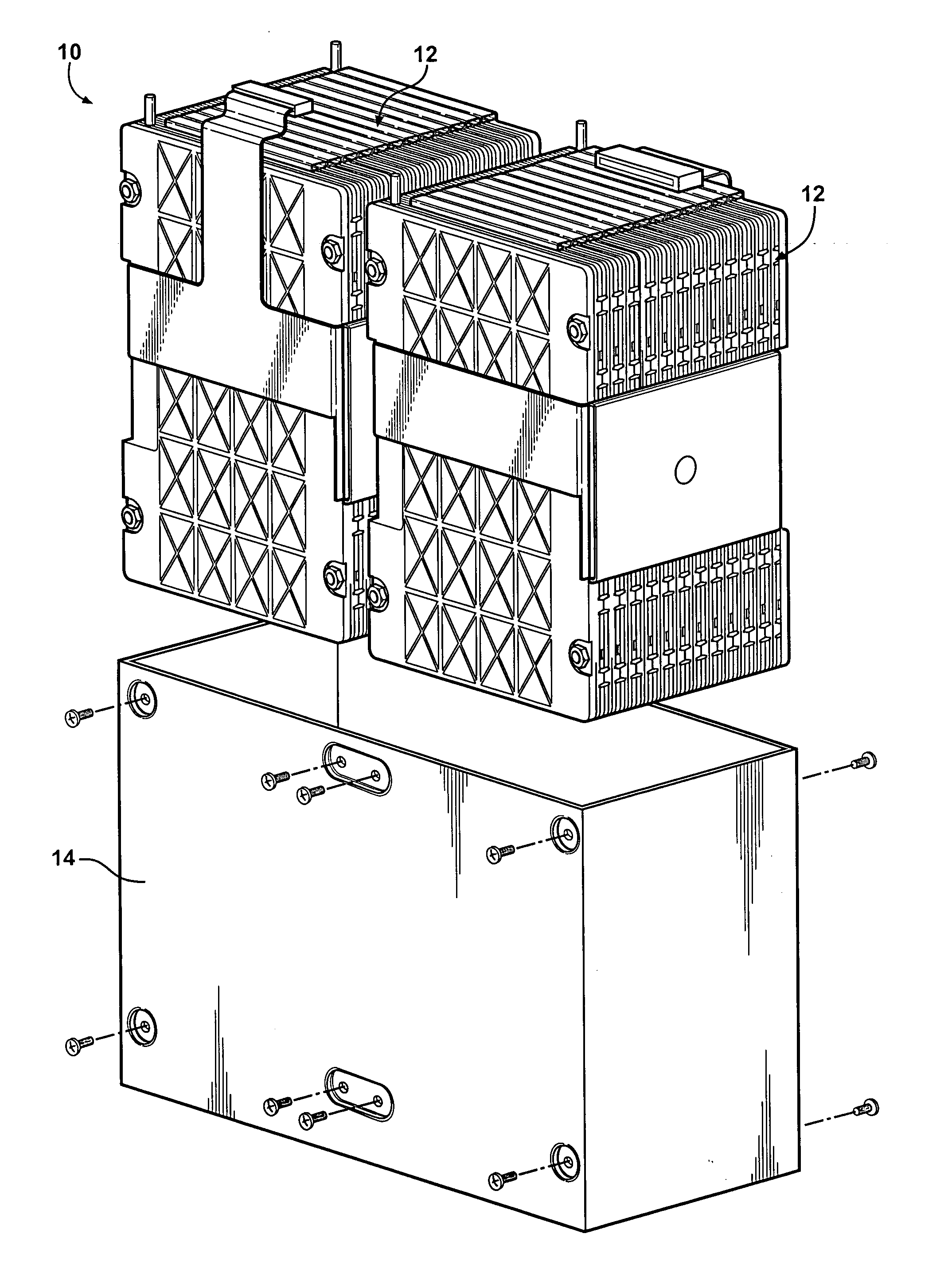 Battery assembly with temperature control device