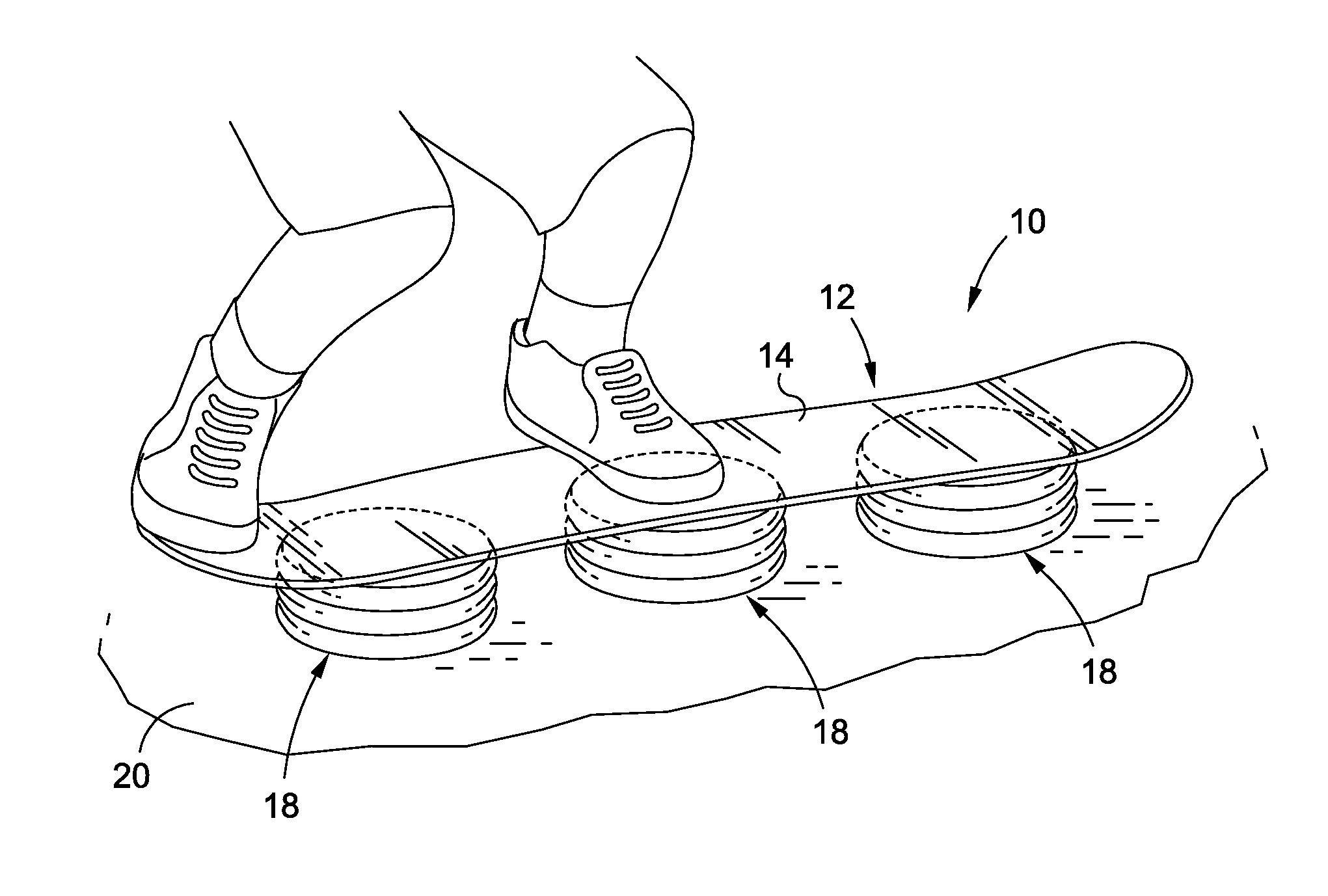 Sport board impact absorbing training device