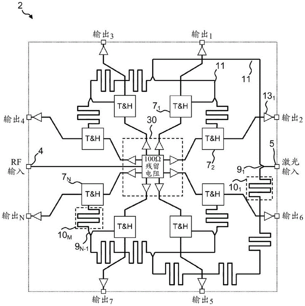 Sampling device utilizing time-interleaved optical timing