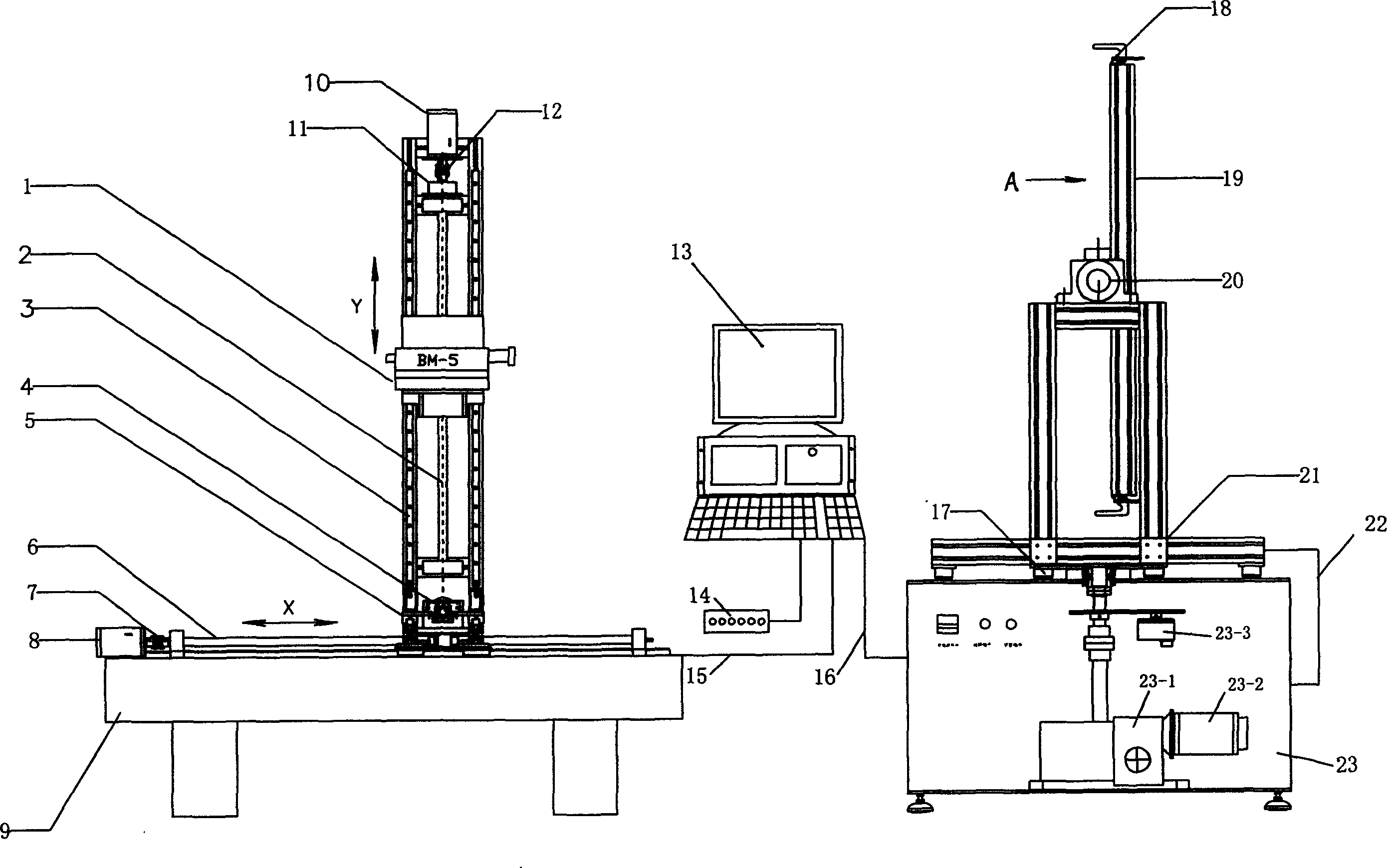 Automatic measuring system for visual angle of liquid crystal display