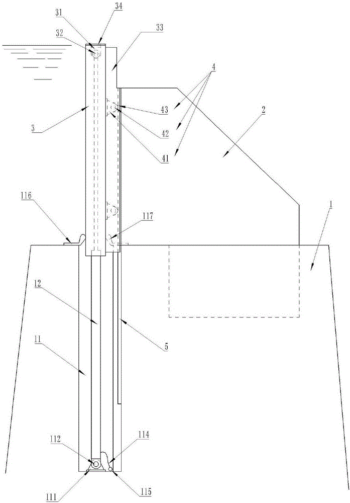 Sinking vertical lifting gate