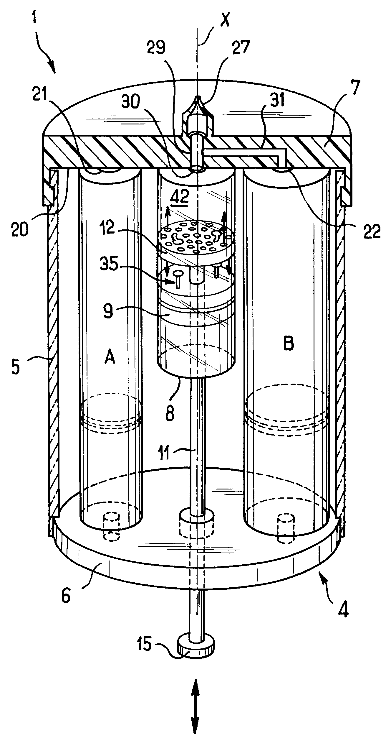 Portable dispenser for packaging and dispensing colored cosmetics