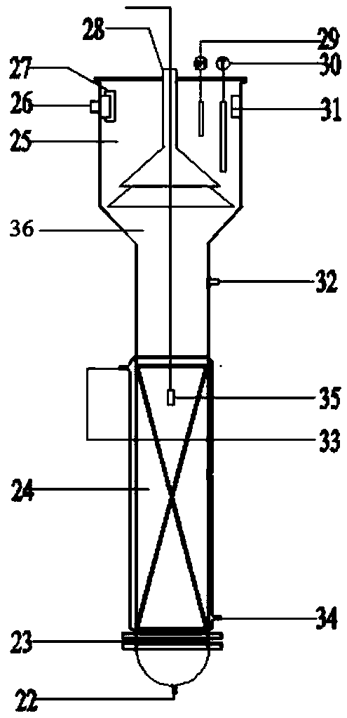 Anoxic fluidized bed device for treating high-concentration nitrate-nitrogen wastewater