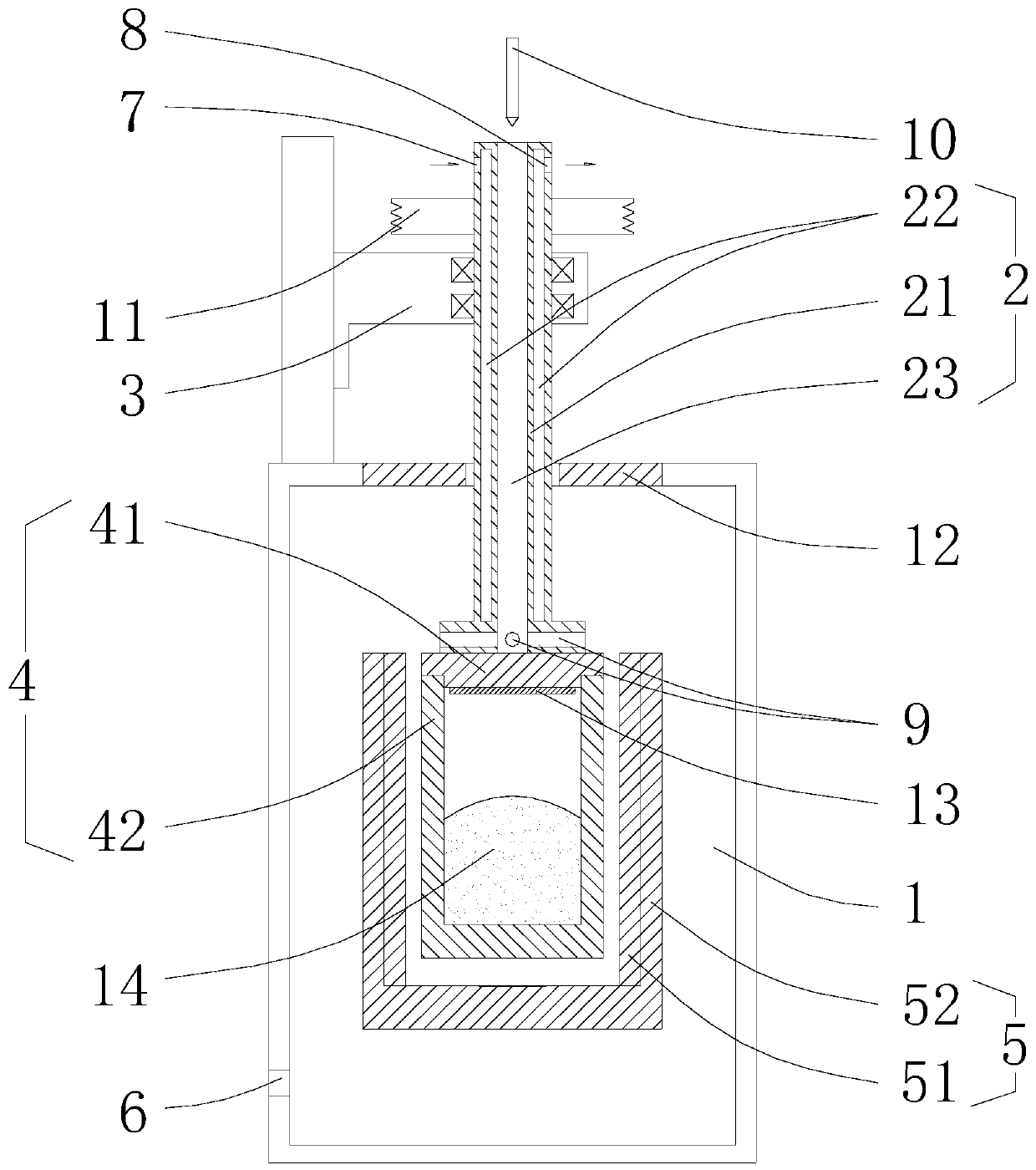 Silicon carbide single crystal growing device