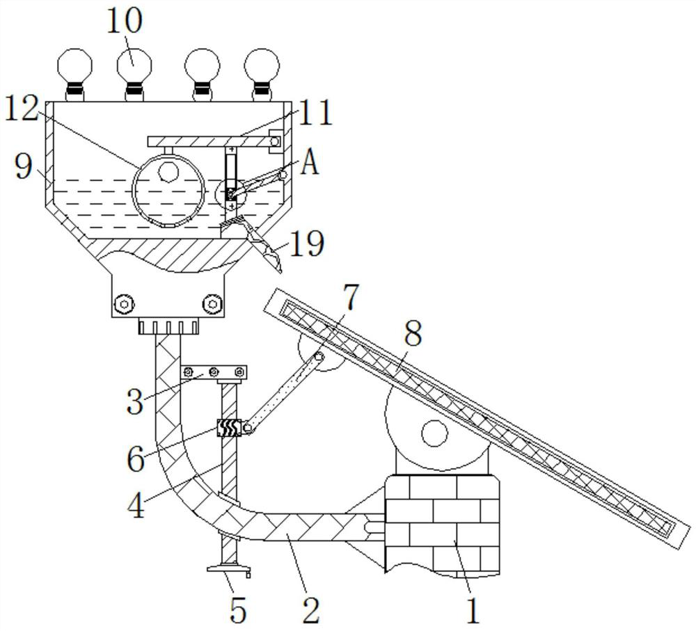 Solar street lamp for environmental protection engineering and capable of avoiding influence of dust shielding on power generation efficiency