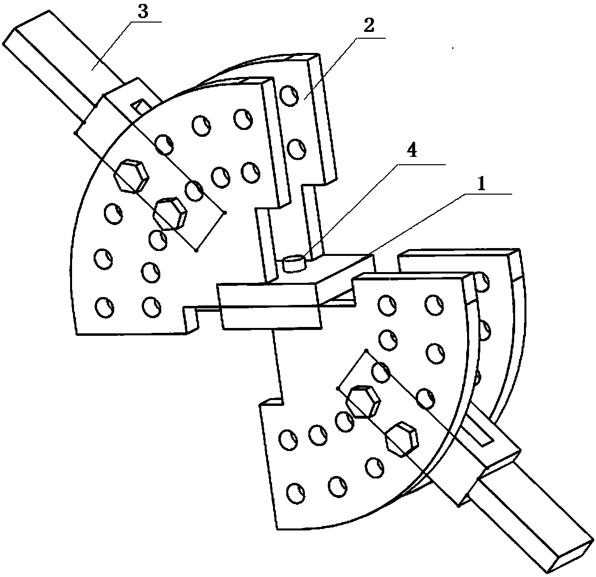 Multi-angle adjustable device for testing sample simultaneously bearing tensile and shear forces