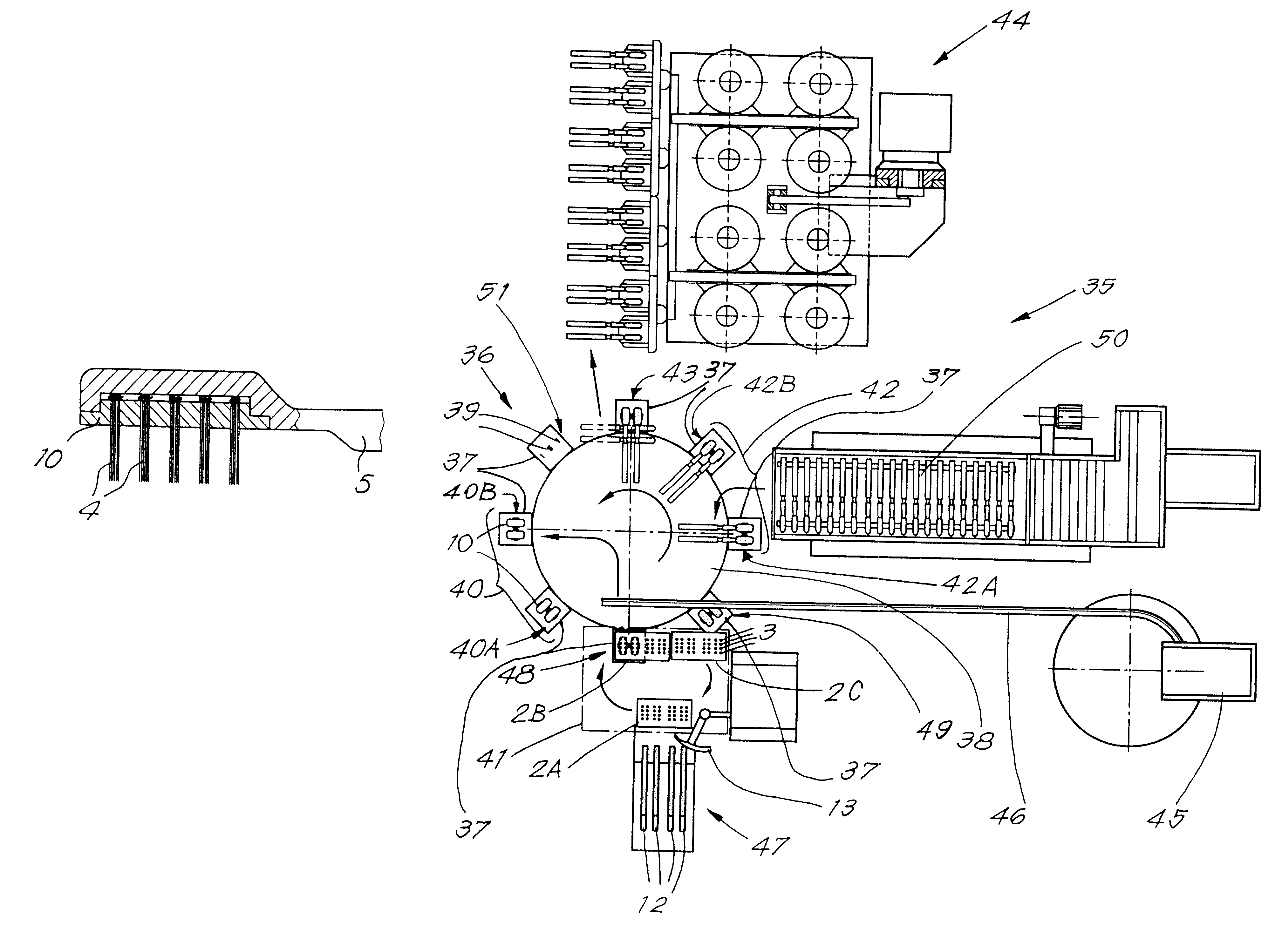 Method for manufacturing brushes and brush manufacturing machine applying this method