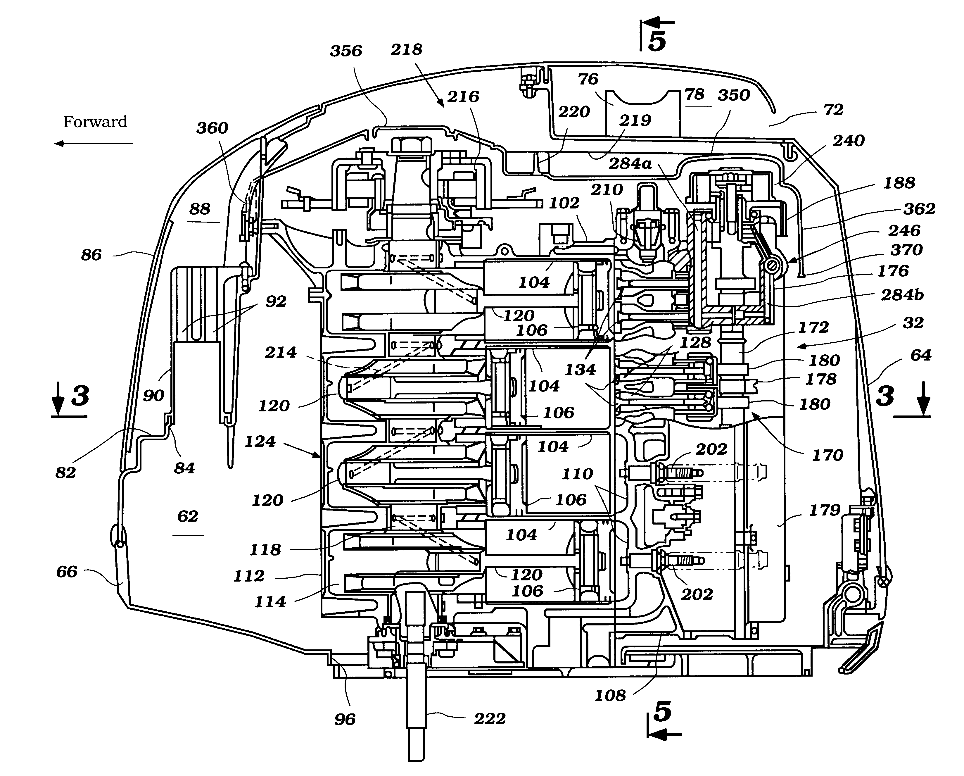 Cowling arrangement for outboard motor