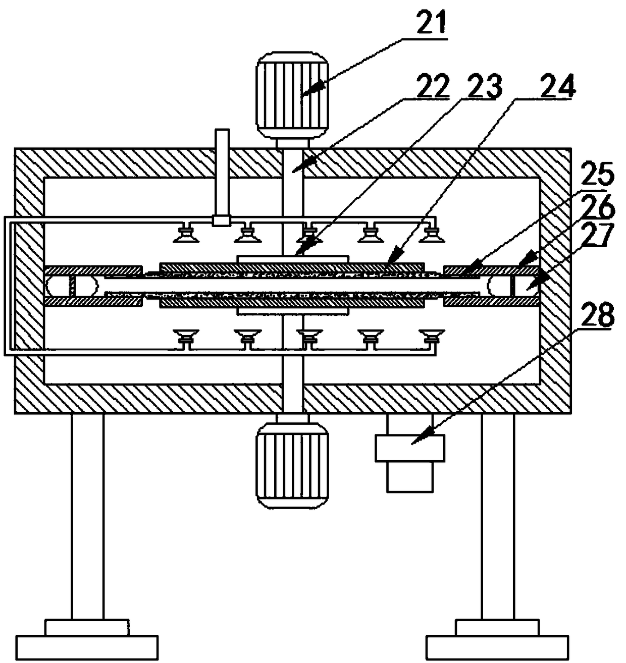 Vertical glass cleaning device with drying function