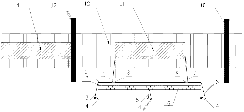 Mobile on-line casting blank length measuring device and measuring method thereof