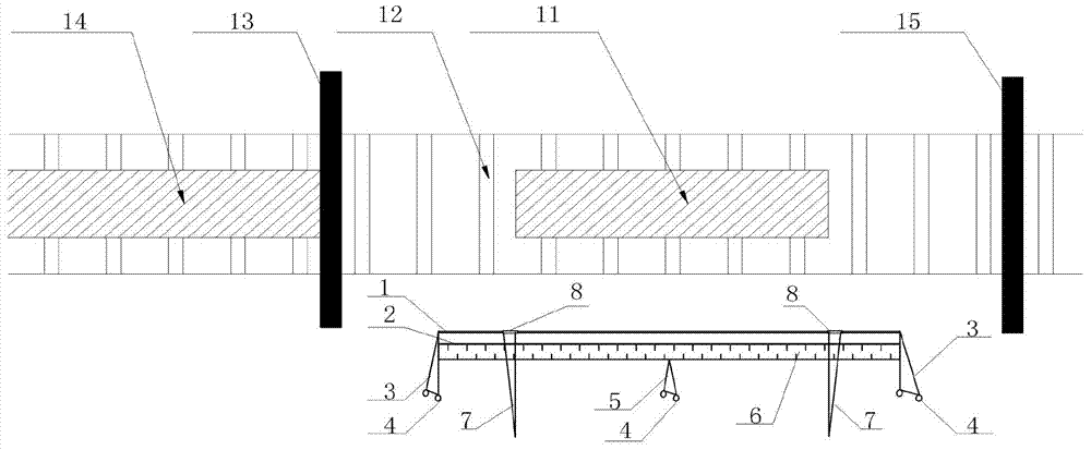 Mobile on-line casting blank length measuring device and measuring method thereof