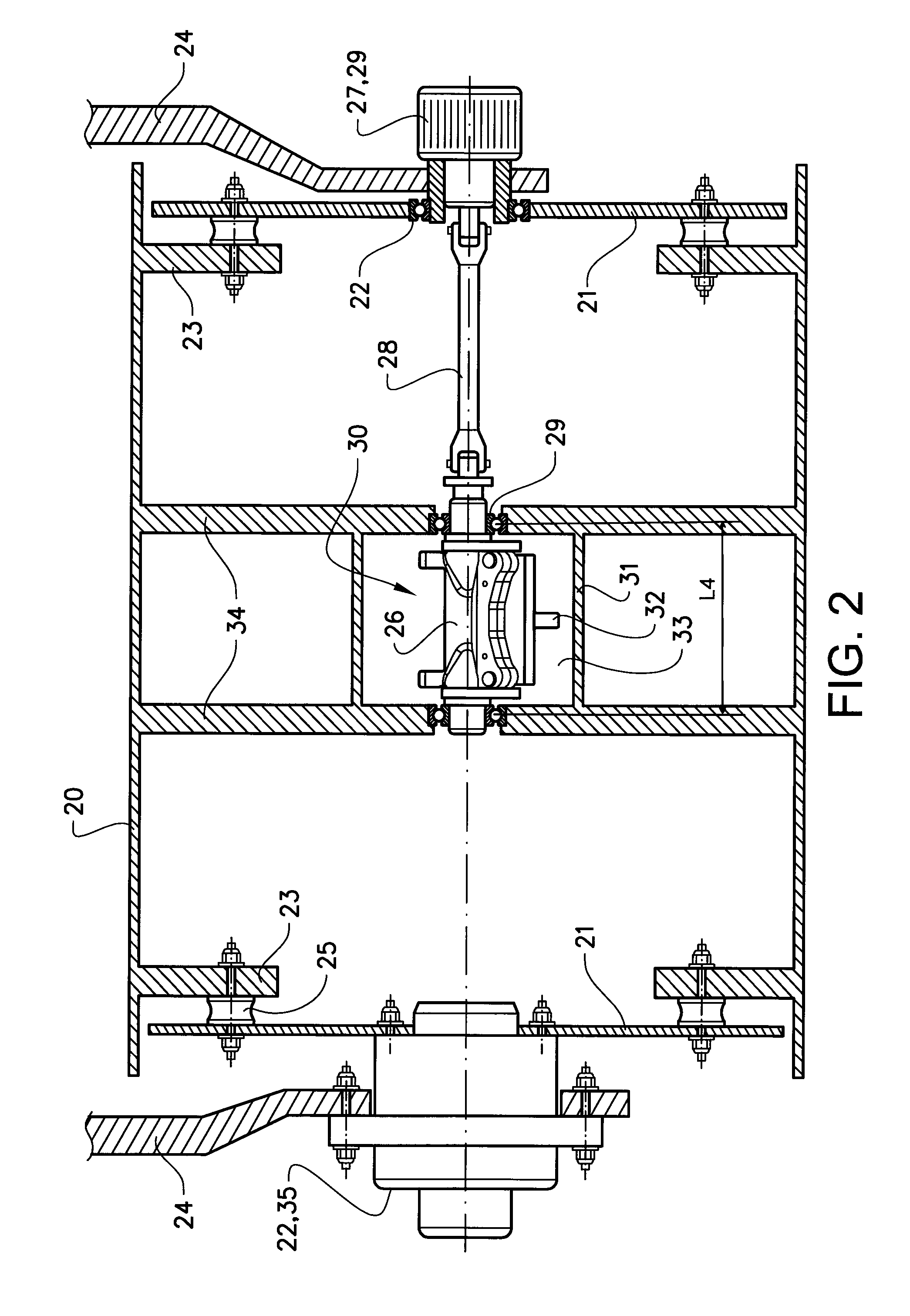 Assembly for vibrating a compacting drum of a compacting machine