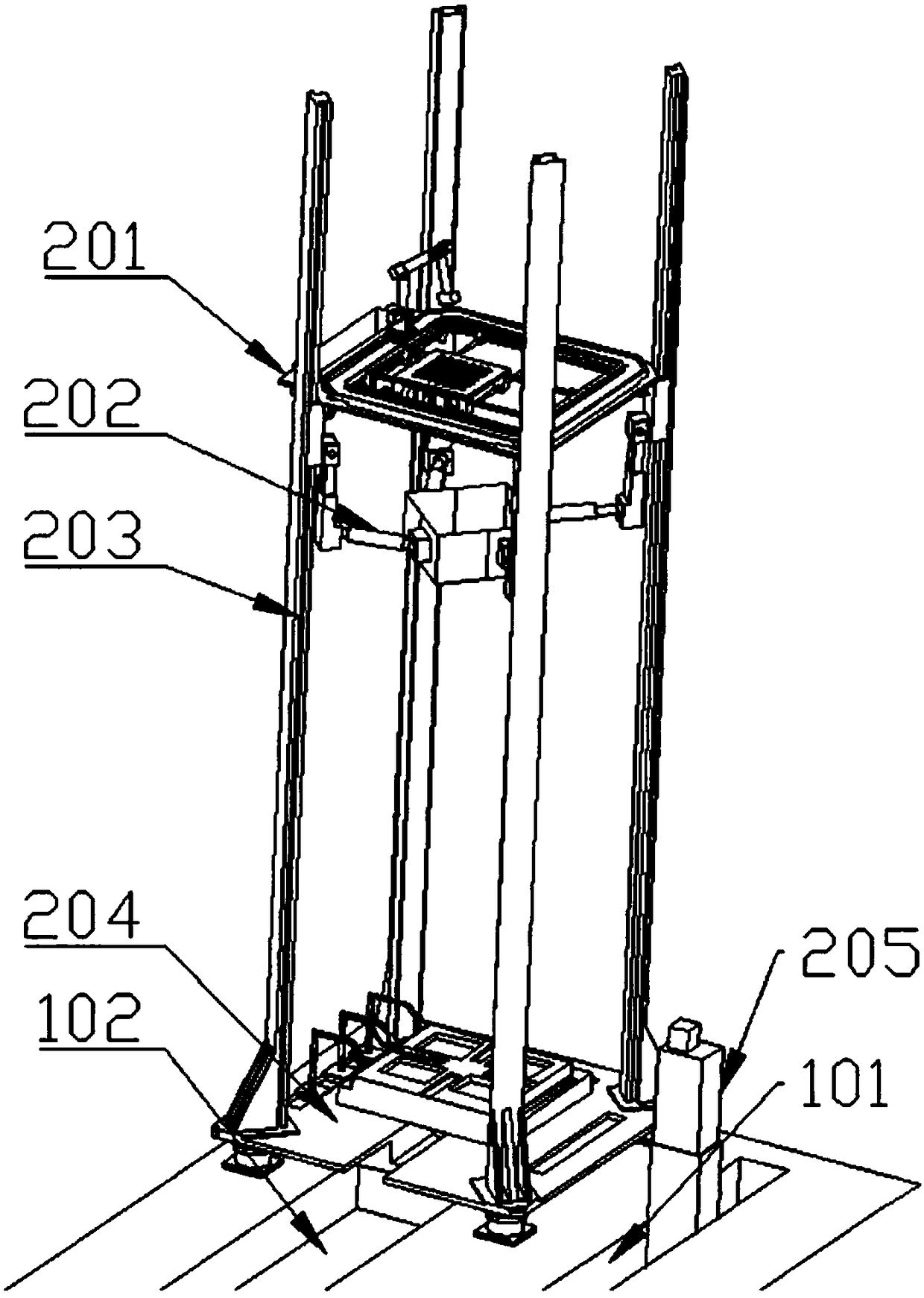 Impact vibration test device of top coal gangue and application of test device