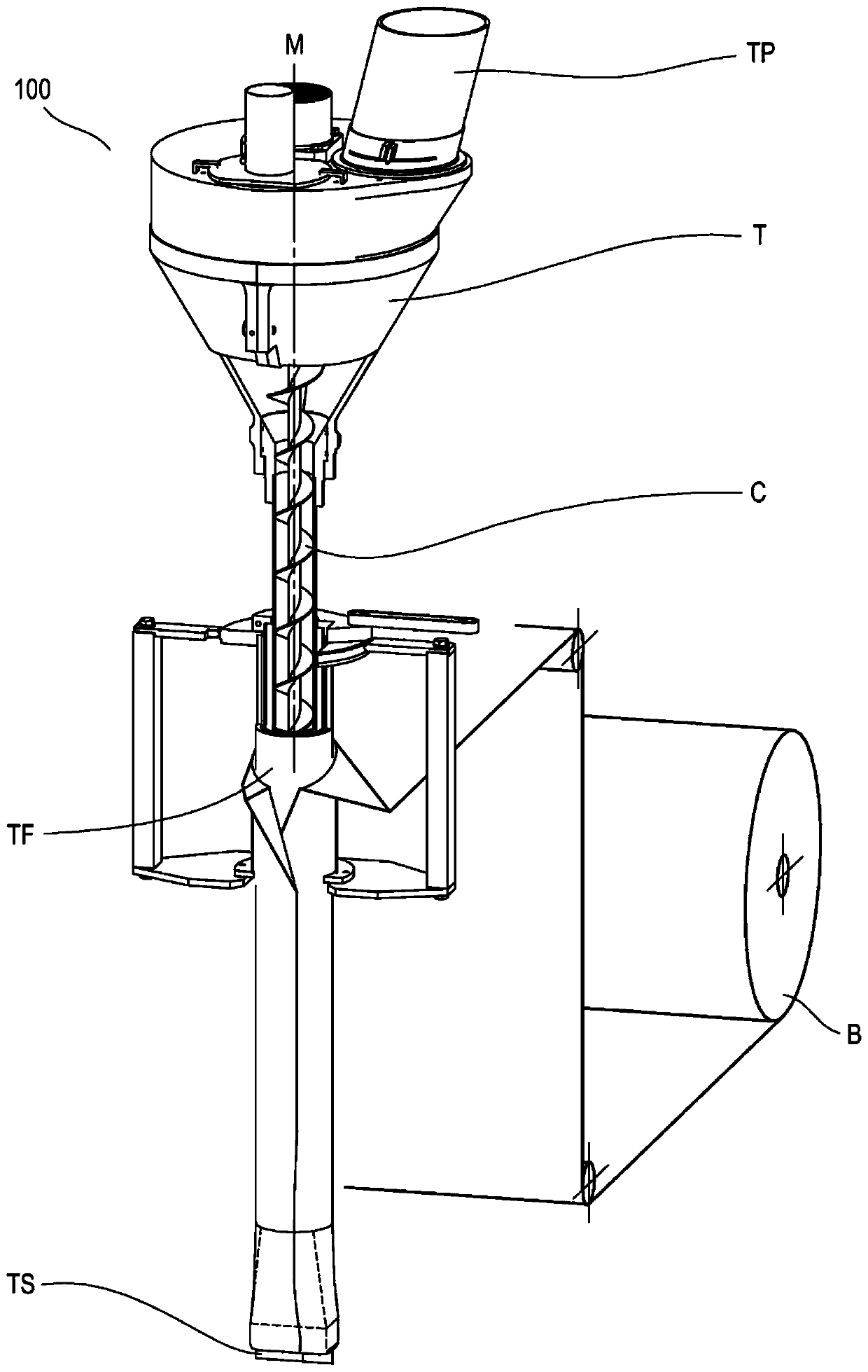 System for measuring out and cutting compacted powders