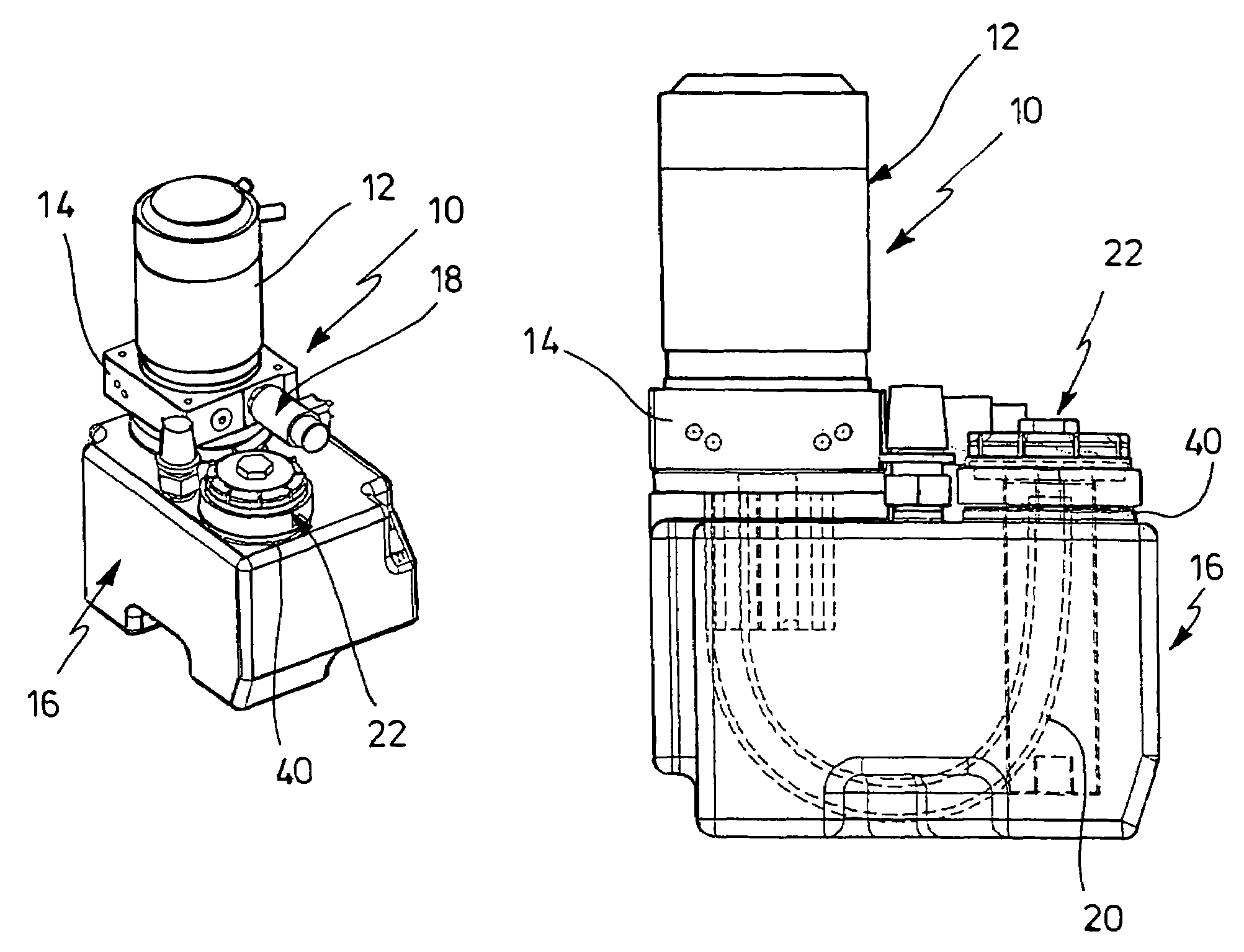 Hydraulic unit for industrial trucks