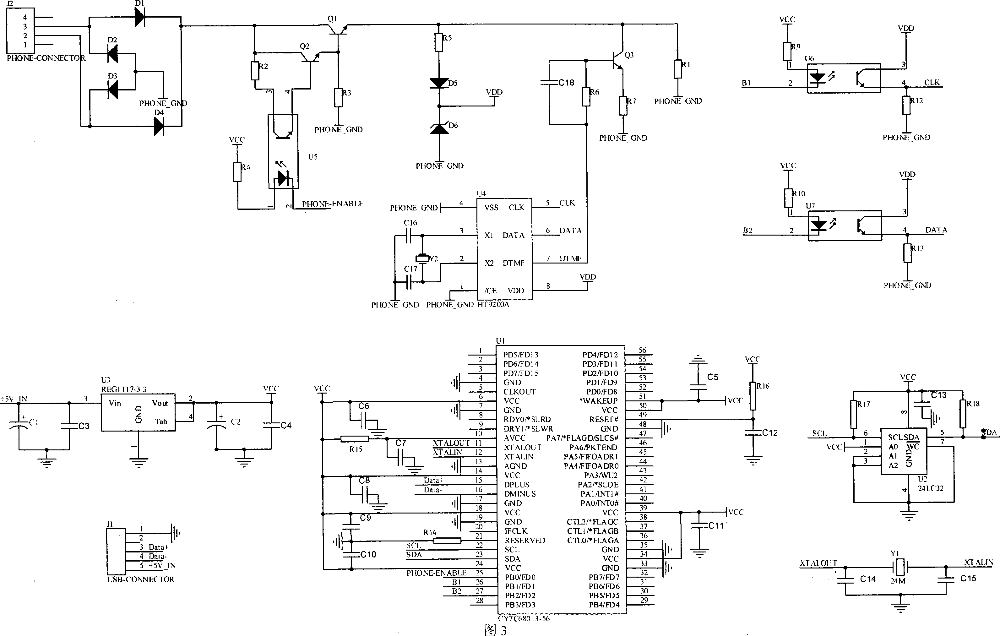 Telephone dial with USB interface