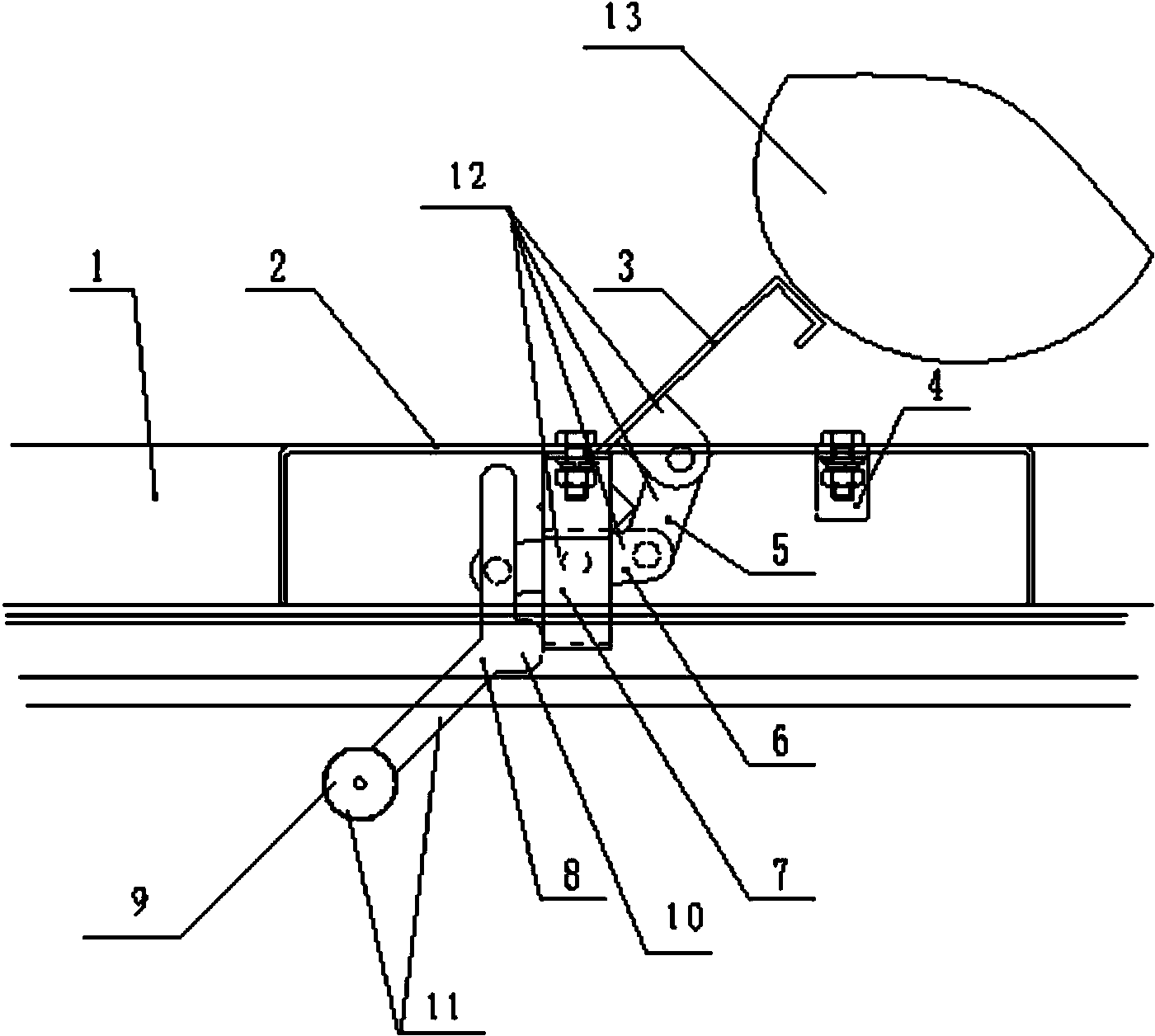 Automobile front baffle device for vehicle-loading tray