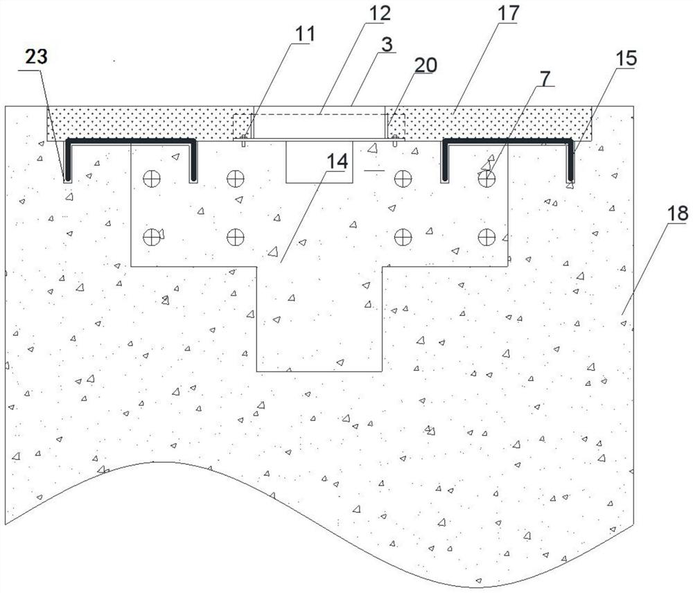 A buried structure and method for preventing cracking of luminous signs on concrete pavement