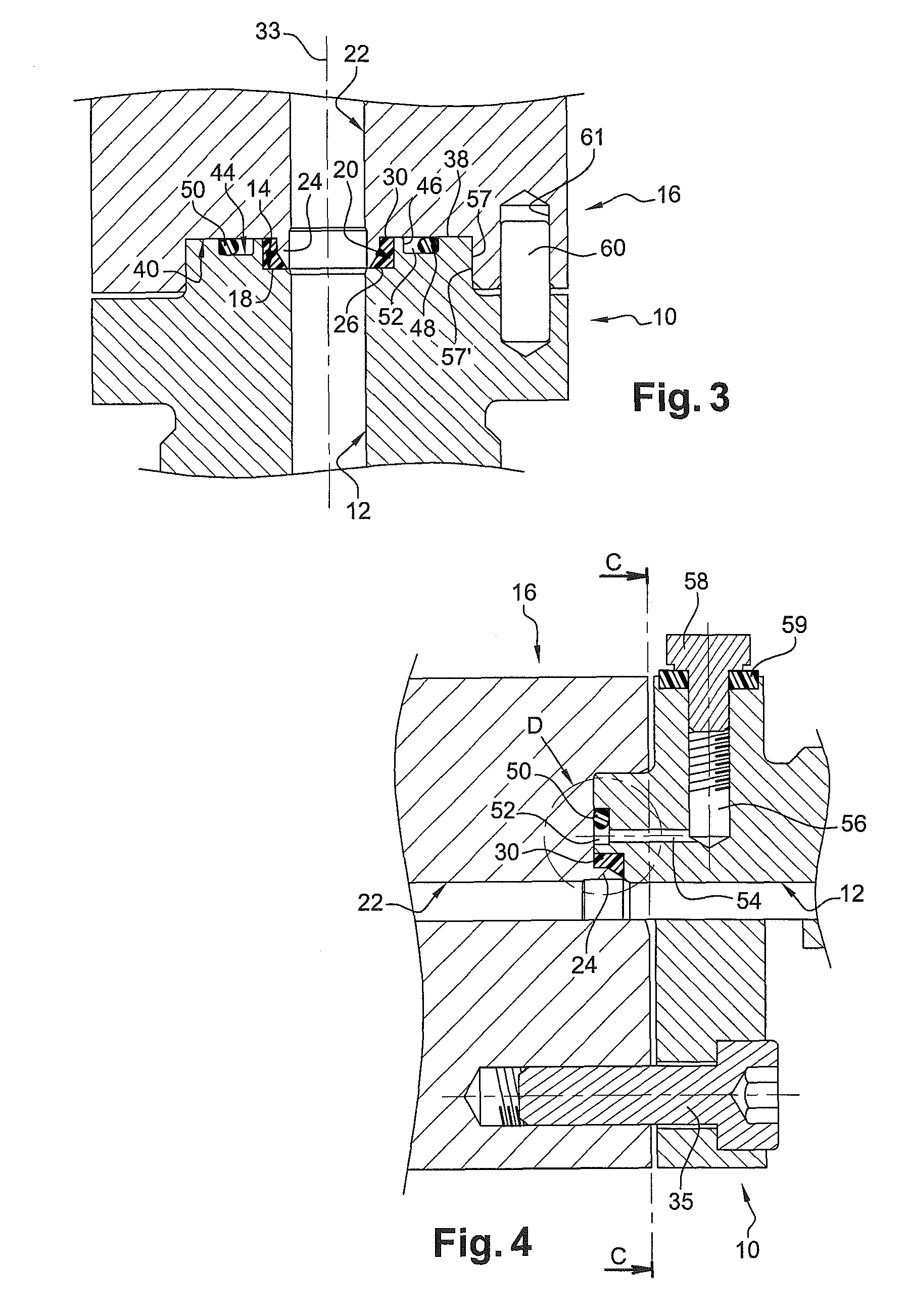 Sealed flange joint for high pressure and high purity gas channels