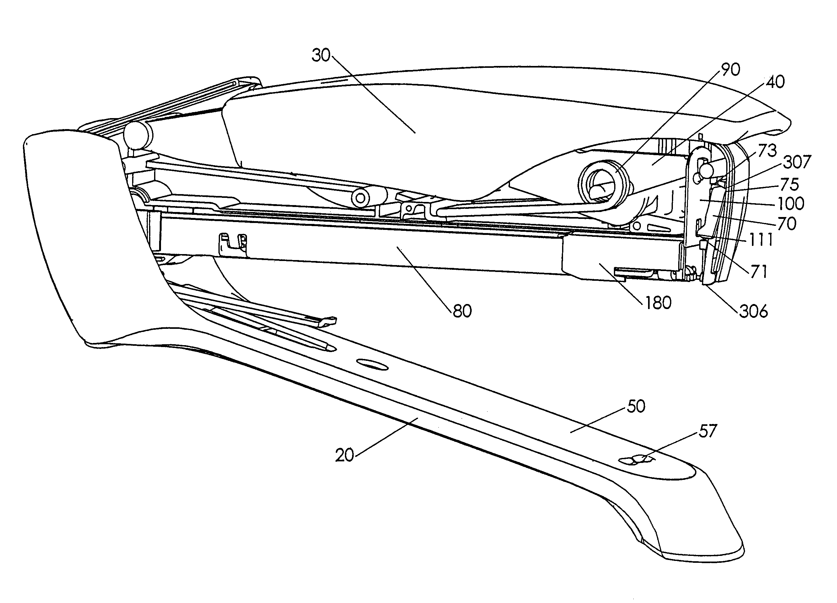 Stapler safety device to limit motion of striker